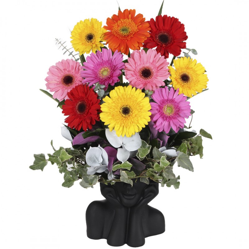 Arrangement of Gerberas in Artistic Base