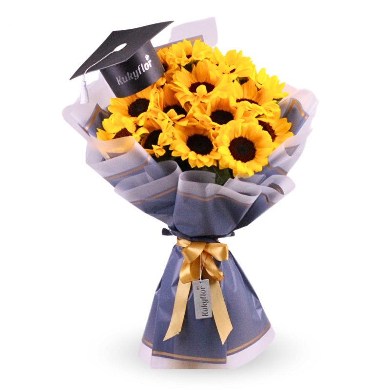 Bouquet of 15 sunflowers Graduation