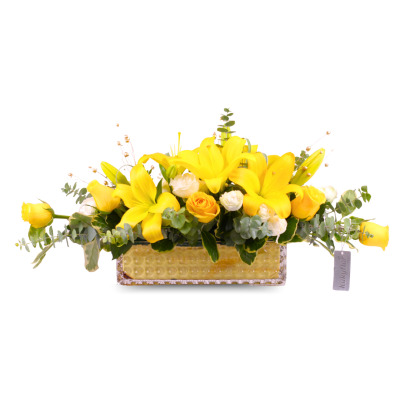 Yellow flowers centerpiece