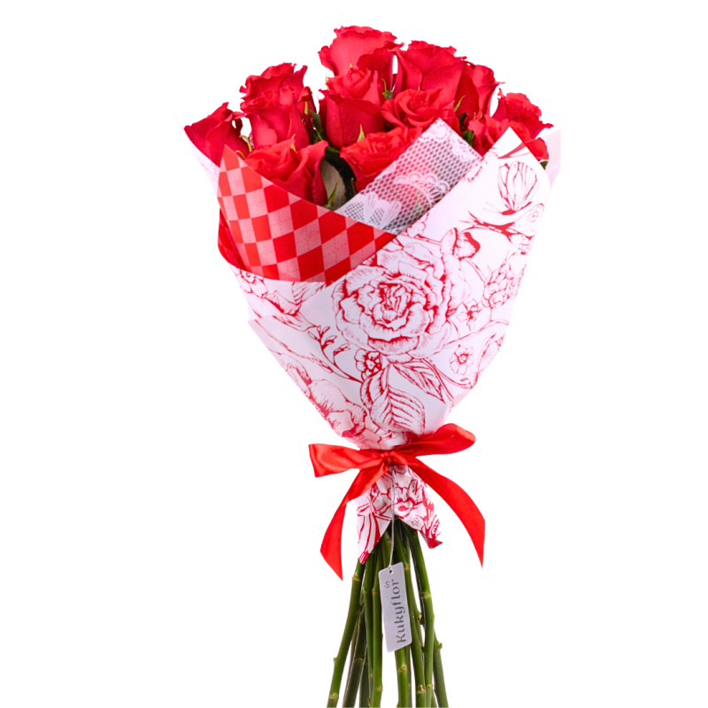 Bouquet of 12 red roses