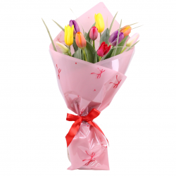 Bouquet of 10 Tulips in a Luxury Box for Valentine's Day